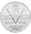 A norvég „Nép királya”, 25 korona, ezüst, Norvégia, 1970