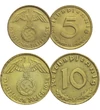 2x1, 2, 2x5, 2x10, 2x50 pfennig, 1, 2, 5 márka, Harmadik Birodalom, 1933-1945