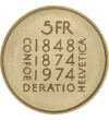 5 frank 100 éves az alkotmánymódosítás   CuNi 1331 g Svájc 1974