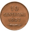 10 centesimi Névérték  Bronz 54 g San Marino 1935-1938