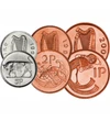 1, 2, 5, 10, 20, 50 penny, 1 font , , 0, 0, Írország, 1970-2000