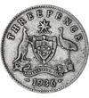 3 penny V. György portré Ag 925 132 g Ausztrália 1911-1936