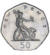 50 penny II. Erzsébet  CuNi 135 g Nagy-Britannia 1969-1981