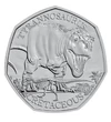 50 penny, Tyrannosaurus, csontváz, CuNi, 8 g, Nagy-Britannia, 2024