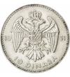 YUG/ 10 dínár Sándor portréjaAg1931 Jugoszlávia