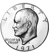  1 dollár, Eisenhower, 1971-74,ezüst, USA