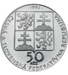 50 korona Címer   Ag 700 7 g Csehszlovákia 1991