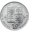 50 korona, Marianské Lazne fürdő épülete, Ag 700, 7 g, Csehszlovákia, 1991