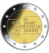2 euró, Stilizált berlini fal, benne 35. évforullója a német egységnek, CuNi, 8,5 g, Németország, 2025
