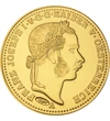 1 korona utánveret, Ferenc József portré, verdejel, CuNi+Au, 11,4 g, Osztrák-Magyar Monarchia, eredeti érme: 1866