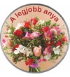 Édesanyák köszöntése alkalmi éremmel - frézia csokor - színezett érem - díszcsomagolásban