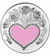 Érem Hátlapja  színes szív ornamentikában
