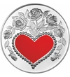 Érem Hátlapja  színes szív ornamentikában