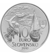 10 euró Martin Kukučín ezüst vf 2010 Szlovákia