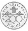 200 forint, Forint klasszikus - ezüst 200 forint, Magyar Nemzeti Bank, 500-as ezüst, Magyar köztársaság, 1992