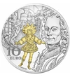 // 10 euró, Barokk és rokokó, 10 euró, ezüst és részaranyozott érme, 900-as ezüst, részaranyozott, Franciaország, 2018 // Voltaire, eredeti nevén François-Marie Arouet, Párizsban született és egész életében a felvilágosodás szószólója volt. A 18. század, 