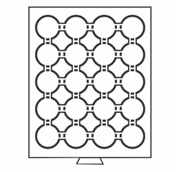 Érmetárolótálca, 20 x O 41 mm, kerek fészek