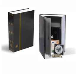 Könyv alakú széf, fekete aranyozott