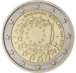 30 éves az EU zászló, 2 euró emlékérme, Németország, 2015