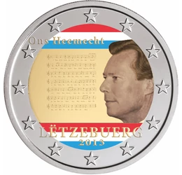 Nemzeti himnusz, 2 euró emlékérme, színezett, Luxemburg, 2013