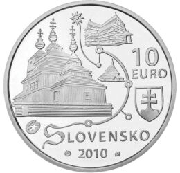 10 euró, Fa templomok, ezüst,vf,2010 Szlovákia