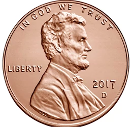 1 cent, Abraham Lincoln, 2017 USA