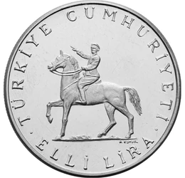 50 líra, Kemal Atatürk, ez., 1972 Törökország