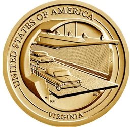 1 dollár, Chesapeake-öböl híd-alagút, CuNi, 8,1 g, USA, 2021