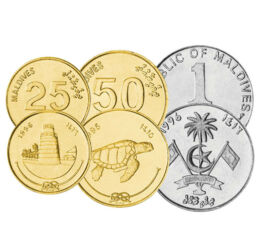 1, 5, 10, 25, 50 laari, 1 rufiyaa, , 0, 0, Maldív-szigetek, 1984-2012