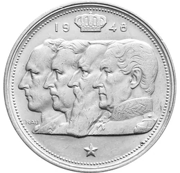  100 frank,Belga királyok,Ag,1948-54, Belgium