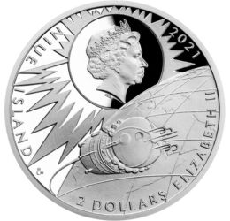  2 dollár, Juríj Gagarin, Ag,2021, Niue