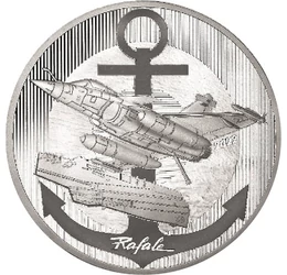 10 euró, Rafale repülő, repülő-hordozó, horgony, , Ag 999, 22,2 g, Franciaország, 2022