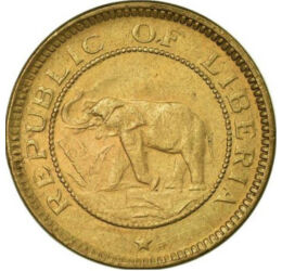 1/2 cent, Pálma, , , Cu, 2,42 g, Libéria, 1937