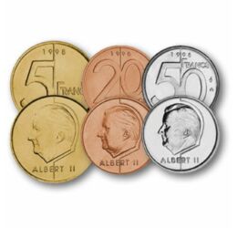 50 centim, 1, 5, 20, 50 frank, , 0, 0, Belgium, 1994-2001