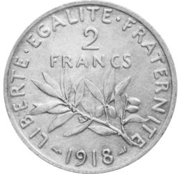  2 frank, Magvető lány, Ag1898-1920, Franciaország