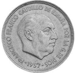 5 peseta, Franco, 1957-1975, Spanyolország