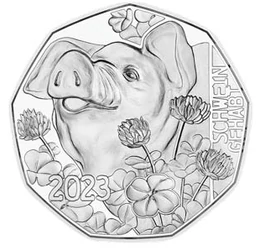 5 euró, Malac, lóhere, , Ag 925, 7,77 g, Ausztria, 2023