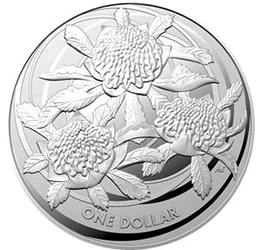 1 dollár, Virág, , Ag 999, 31,1 g, Ausztrália, 2022