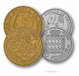 10, 20, 50, 100 franc, , 0, 0, Monaco, 1950-1956