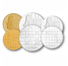 5, 10, 25 cents, 1, 2 1/2, 5 gulden, , 0, 0, Hollandia, 1988-2000