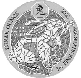 50 frank, Nyúl ábrázolás, , Ag 999, 31,1 g, Ruanda, 2023