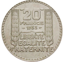  20 frank, Marianne, Ag, 1929-1939, Franciaország