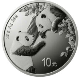 10 jüan, Két panda, , Ag 999, 30 g, Kína, 2023