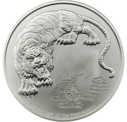 2 dollár, Nyugati fehér tigris, Ag 999, 31,1 g, Samoa, 2023