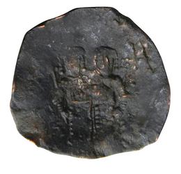 tálkapénz, Jézus Krisztus, Bronze, 4,5 g, Bizánci Birodalom, 1195-1203