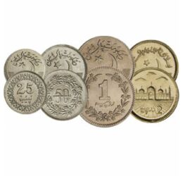 1, 2, 5, 10, 25, 50 paisa, 1, 2 rúpia, , 0, 0, Pakisztán, 1969-2006