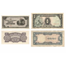 1, 5, 10, 50 centavo, 1 peso, , 0, 0, Fülöp-szigetek, 1942-1943