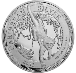 1 dollár, Zöld majom, , Ag 999, 31,1 g, Barbados, 2023