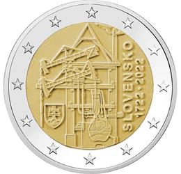 2 euró, Gőzgép, címer, , CuNi, 8,5 g, Szlovákia, 2022