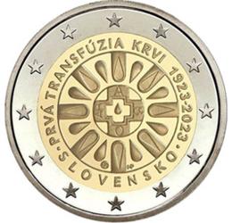 2 euró, Vércseppek, vércsoportok, CuNi, 8,5 g, Szlovákia, 2023